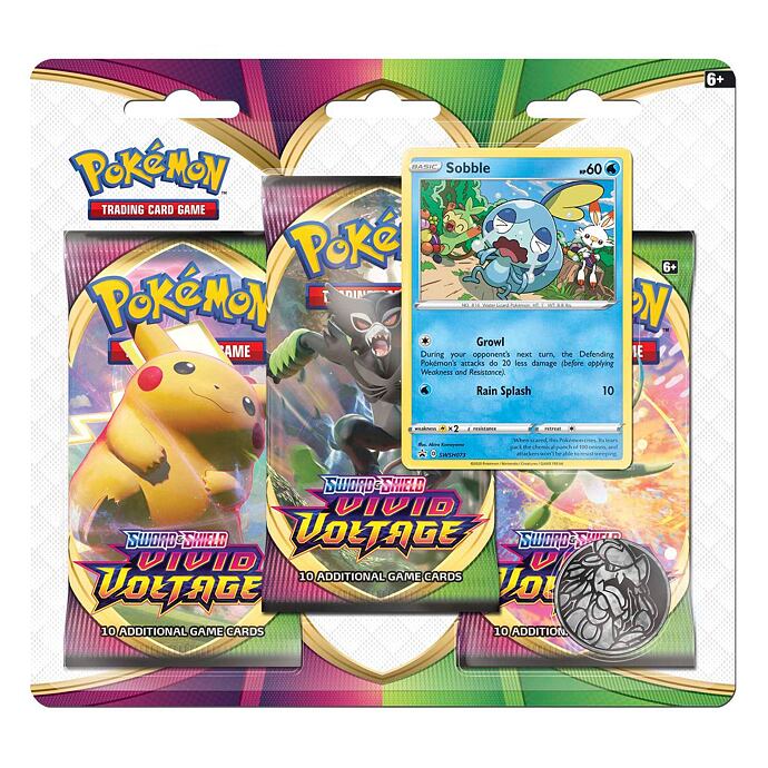 Pokémon TCG: Sword & Shield - Vivid Voltage: Sobble 3-Pack Blister