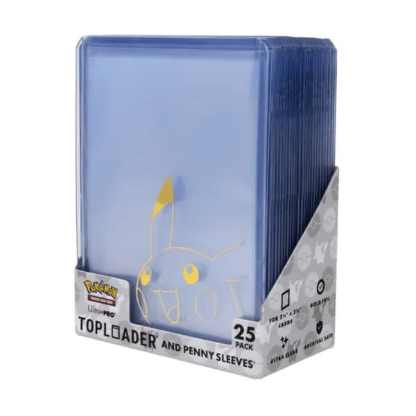 Pokémon Pikachu Toploader and Penny Sleeves Combo (25x Toploader, 25x obal)